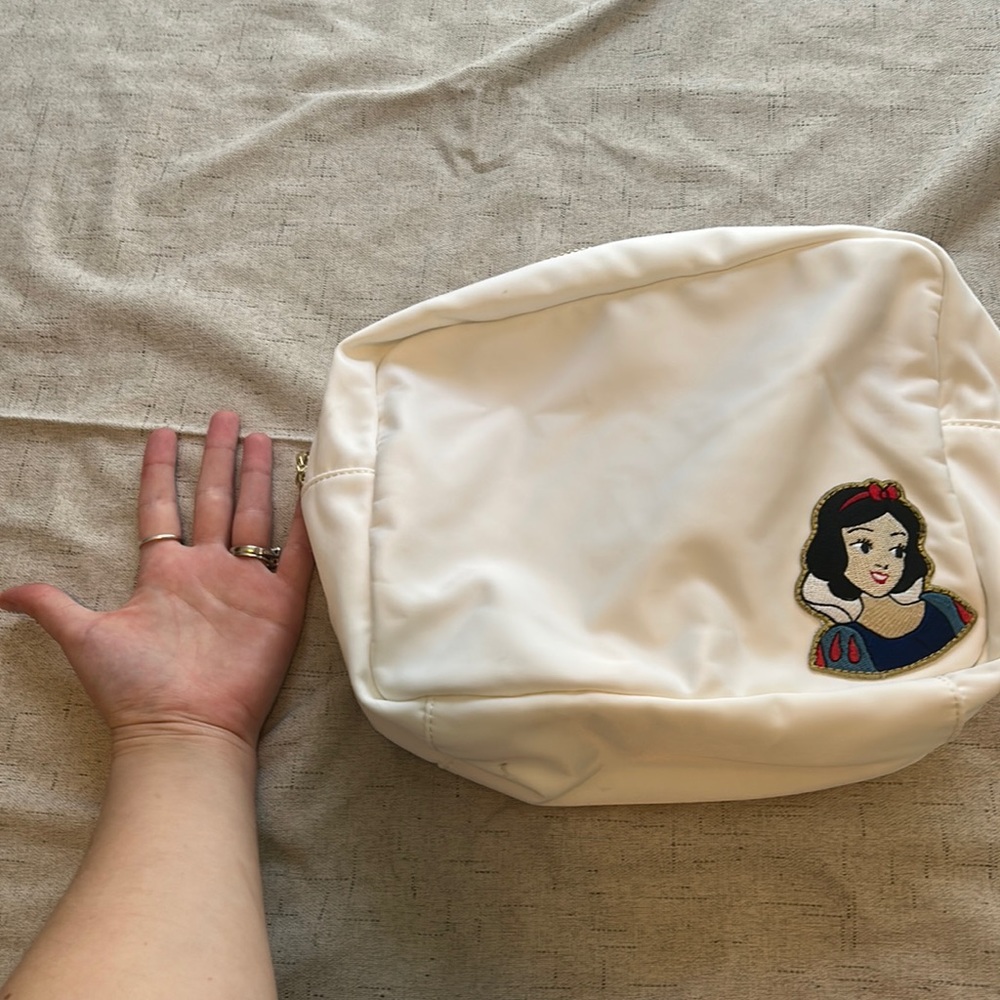 Stoney Clover Ivory Large Pouch with Snow White Patch Sewn On